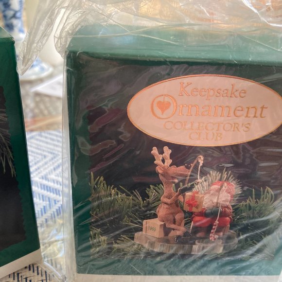 VINTAGE HALLMARK ORNAMENTS LOT CHRISTMAS 1995 COLLECTORS CLUB NEW - Picture 6 of 7